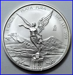1997 UNC 1 Oz 999 SILVER Ley Mexican Libertad 1 Onza Pura Plata Key Date Coin