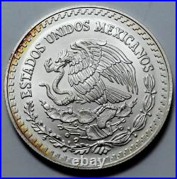 1998 MS UNC 1 Oz 999SILVER MEXICO Libertad Pura Plata Rare Coin Nat. Toning Round