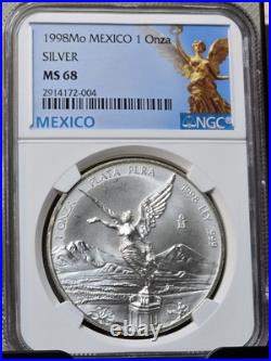 1998 Mexico 1 Oz Silver Libertad NGC MS 68? KEY DATE? Low Mintage 1998 Mexico 1 Oz Silver Libertad NGC MS 68? KEY DATE? Low Mintage
