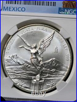 1998 Mexico 1 Oz Silver Libertad NGC MS 68? KEY DATE? Low Mintage 1998 Mexico 1 Oz Silver Libertad NGC MS 68? KEY DATE? Low Mintage