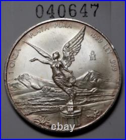 1999 1 oz 999 SILVER Ley Mexican Libertad 1 Onza Pura Plata Coin Rare Nat. Toning