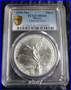 1999 1oz. Mexico Libertad PCGS MS66.999 Fine Silver