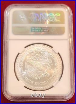 1999 Mexico LIBERTAD 1.0 oz. 999 Silver coin NGC Certified MS 69