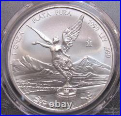 1999 Mo Mexico Onza Silver Libertad PCGS MS69 Low Mintage