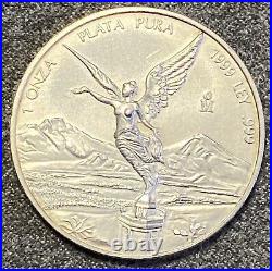 1999 UNC 1 Oz 999 SILVER MEXICO Libertad Pura Plata Coin Limited Mint Rare Round