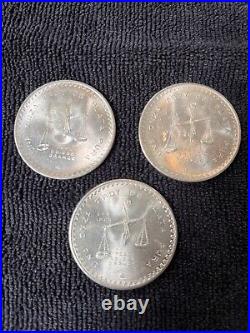 1x1980 2x1979 Mexican 1 Troy OZ Silver Screw Press and Scales Coins