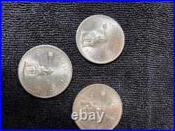 1x1980 2x1979 Mexican 1 Troy OZ Silver Screw Press and Scales Coins