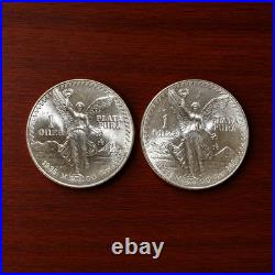 2-Pack 1985 Mexico Silver Onza 1 Oz. 999 Fine Silver Coins Free Shipping