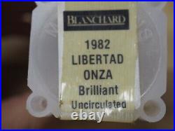 20 1982 Brilliant Uncirculated Mexican Libertad Silver Onza Free Shipping