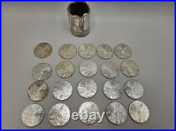 (20) 2009 Mexican Libertad 1 oz. 999 Fine Silver UNC Coins