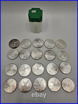 (20) 2010 Mexican Libertad 1 oz. 999 Fine Silver UNC Coins OPEN ROLL TONED