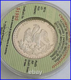 2000 Mexico Ano Millennium Casa de Moneda Silver Proof Coin COA + Capsule