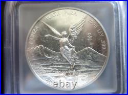 2000 Mo Mexican Libertad 1 Onza Troy De Plata Plata Pura. 0999 Icg Ms66