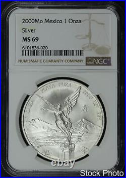 2000-Mo Mexico Silver Libertad 1 Onza NGC MS-69