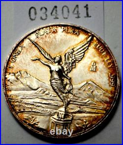 2001 1 oz 999 SILVER Ley Mexican Libertad 1 Onza Pura Plata Rare Nat. Toning Coin