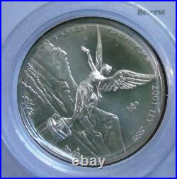 2001 MEXICAN LIBERTAD Littleton Showpak MS 1 OZ 1OZ Silver Coin. 999 BU Bullion