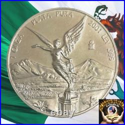2001 Mexico Libertad 1 Ounce. 999 Fine Silver Better Back Date Hard To Find