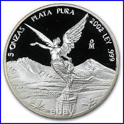 2002 Mexican 5 oz Silver Libertad Proof (In Capsule) SKU#61908