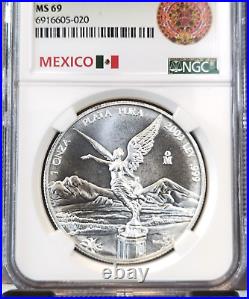 2003 Mexico Silver 1 Onza Libertad Ngc Ms 69 Rare 1 Oz Stunning Gem Top Pop