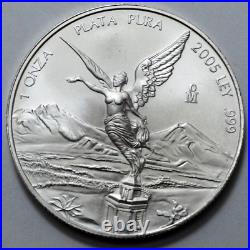 2005 Mo 1 Oz Onza Mexico Libertad Ley 999 Silver Plata Pura Mexican Coin Limited