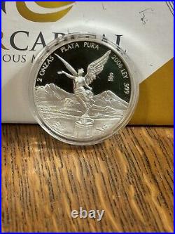 2006 Libertad Proof 2oz MEXICO. 999 Silver Key Date Low Mintage Beautiful Coin