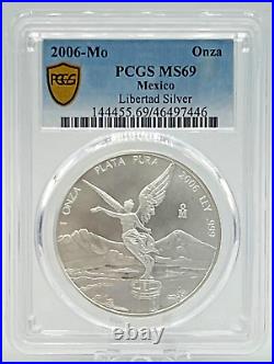 2006 Mo Libertad Silver Onza PCGS MS69 Top Pop