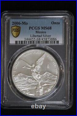 2006-Mo Mexico 1 oz Silver Libertad MS68 PCGS NEAR TOP POP