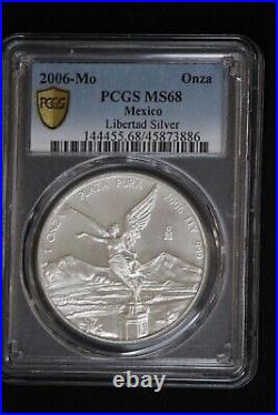 2006-Mo Mexico 1 oz Silver Libertad MS68 PCGS NEAR TOP POP