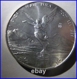 2007 1 Oz Plata Pura Libertad Ley. 999 Silver Ounce Mexico Mo Angel Liberty