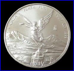2007 Mo Silver Mexico 1 Onza Libertad Key Date Winged Victory Coin