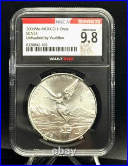 2008 Mexico 1 oz Silver Libertad? NGCX 9.8 VaultBox Certified Beauty