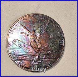 2008 Mexico Libertad Silver 1 Onza Amazing Rainbow Toned