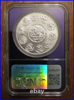 2008-Mo Mexico 1 oz Silver Libertad MS-69 NGC Purple Core Traderbea Slab Mexican