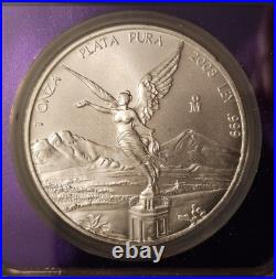 2008-Mo Mexico 1 oz Silver Libertad MS-69 NGC Purple Core Traderbea Slab Mexican