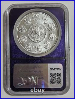 2008-Mo Mexico Libertad Silver Onza NGC MS69 Trader Bea Purple Core