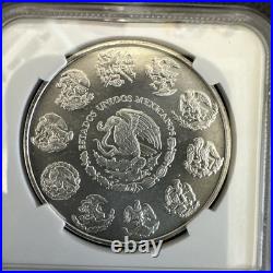 2008Mo-1 oz MS69 Libertad BU. 999 Silver Coin NGC-Mexico Angel Label Onza