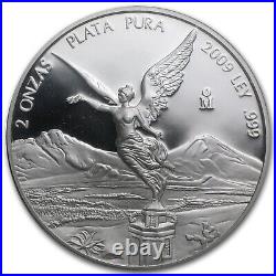 2009 2oz. 999 Silver Mexican Libertad Proof Coin