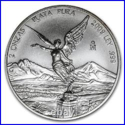 2009 Mexico Libertad. 999 Silver 2 oz Coin Pristine
