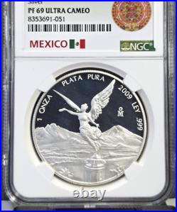 2009 Mexico Silver Libertad 1 Onza Ngc Pf 69 Ultra Cameo Rare Gem Proof 1 Oz