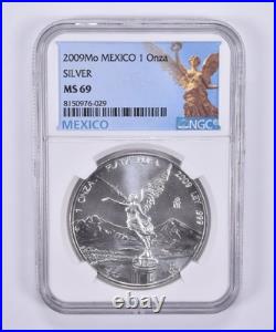 2009 Mo Mexico 1 Onza Silver Libertad MS69 NGC Mexico Label