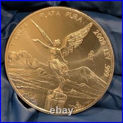 2009-Mo Mexico Libertad 1 Onza Plata Pura Ley. 999 Fine Silver 1oz Mexican Coin