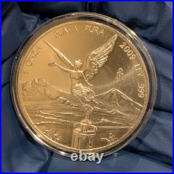 2009-Mo Mexico Libertad 1 Onza Plata Pura Ley. 999 Fine Silver 1oz Mexican Coin