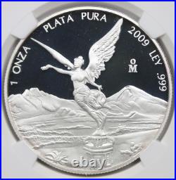 2009 Mo Mexico Libertad Winged Victory Silver 1 Onza Proof PF 69 Ultra Cameo NGC