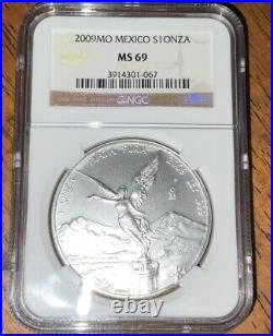 2009 Silver Mexico Libertad 1oz Onza NGC ms 69