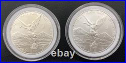 2010 1 oz silver Mexican Libertad BU Coin in capsule