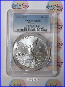 2010-Mo 1 oz Onza Mexico Silver Libertad PCGS MS65 Beauty