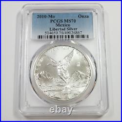 2010 Mo PCGS MS70 MEXICO 1 oz Silver Libertad Onza #49734A