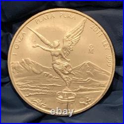 2011 1 Oz. 999 Fine Silver Coin Una Oz Libertad Plata Pura. 999