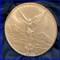 2011 1 Oz. 999 Fine Silver Coin Una Oz Libertad Plata Pura. 999