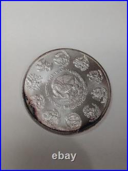 2011 Mexican Libertad 1 oz Silver Uncirculated Coin Natural Rainbow Edge Toning